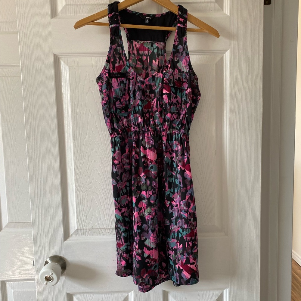 Hurly Purple & Pink Multicolour Racerback A-line Dress